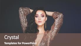  Presentation with hollywood star - Colorful PPT layouts enhanced with hollywood star - beautiful young woman in evening backdrop and a coral colored foreground