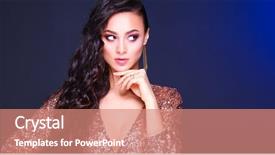  Presentation with black woman - Presentation design featuring hollywood star - beautiful young woman in evening background and a coral colored foreground