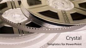  Presentation with movie reels - Audience pleasing presentation consisting of hollywood star - film reels isolated old movie backdrop and a lemonade colored foreground