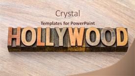  Presentation with hollywood - PPT theme with film print - hollywood - word abstract background and a lemonade colored foreground
