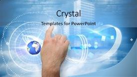  Presentation with holographic - Colorful presentation theme enhanced with holographic cityscape in cloud backdrop and a light blue colored foreground