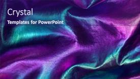  Presentation with holographic - PPT theme having holographic-iridescent-crumpled-fabric-texture background and a navy blue colored foreground