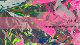  Presentation with holographic - PPT theme featuring holographic-plastic-wrinkled-film background and a coral colored foreground