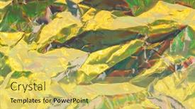  Presentation with holographic - Presentation featuring holographic-plastic-wrinkled-film background and a yellow colored foreground