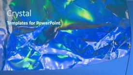  Presentation with holographic - Presentation with holographic-plastic-wrinkled-film background and a ocean colored foreground