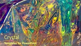  Presentation with holographic - Presentation theme having holographic-plastic-wrinkled-film background and a tawny brown colored foreground