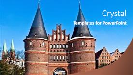  Presentation with north star kentucky - Cool new slides with holstentor-famous-landmark-in-luebeck backdrop and a teal colored foreground