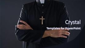  Presentation with baptism ceremony priest - Cool new presentation design with holy - crossed arms priest portrait senior backdrop and a wine colored foreground