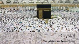  Presentation with makkah - Slides consisting of holy - kaaba in makkah with crowd background and a light gray colored foreground
