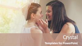  Presentation with first communion - Audience pleasing PPT layouts consisting of holy - proud mother with daughter backdrop and a coral colored foreground