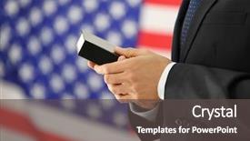  Presentation with holy bible - PPT theme with holy bible and american flag background and a dark gray colored foreground