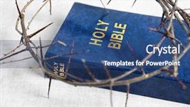  Presentation with thorns - Slide set consisting of holy bible and crown background and a  colored foreground