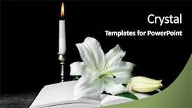  Presentation with easter lily - Beautiful slide deck featuring holy bible and easter white backdrop and a black colored foreground