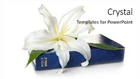  Presentation with easter lily - Beautiful slide deck featuring holy bible and easter white backdrop and a white colored foreground