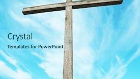  Presentation with cross - Beautiful slide deck featuring holy bible christmas tree - one cross on sky background backdrop and a arctic colored foreground