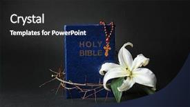  Presentation with easter lily - Amazing presentation design having holy bible crown of thorns backdrop and a dark gray colored foreground