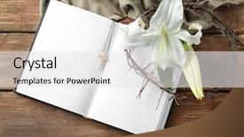  Presentation with easter lily - Amazing PPT theme having holy bible crown of thorns backdrop and a white colored foreground
