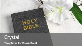  Presentation with crown thorns - Audience pleasing slide set consisting of holy bible lily and crown backdrop and a gray colored foreground