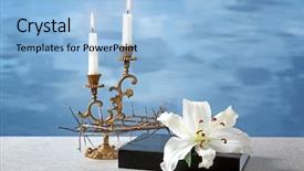  Presentation with thorns - Slide deck having holy bible lily crown background and a light blue colored foreground