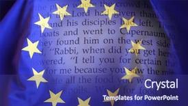  Presentation with holy bible - Beautiful theme featuring holy bible on eu flag backdrop and a navy blue colored foreground
