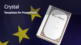  Presentation with holy bible - Audience pleasing slides consisting of holy bible on eu flag backdrop and a wine colored foreground