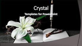  Presentation with easter lily - Colorful presentation theme enhanced with holy bible rosary and easter backdrop and a black colored foreground