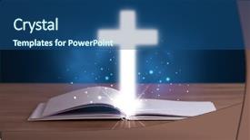  Presentation with glowing cross - Beautiful slide set featuring white included clipping path backdrop and a white colored foreground