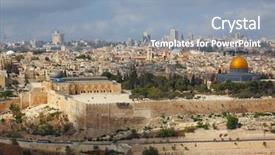  Presentation with jerusalem - Slide deck featuring holy city of jerusalem background and a light blue colored foreground