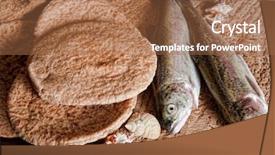  Presentation with bread - Slides consisting of holy communion - five loaves of bread background and a coral colored foreground