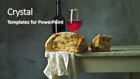  Presentation with bottle red wine - Presentation theme having holy communion - red wine glass bottle background and a dark gray colored foreground