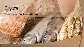  Presentation with christian holy communion - Presentation theme enhanced with holy communion - wine jug bread and fish background and a coral colored foreground