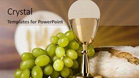  Presentation with wafers - Amazing presentation design having holy communion a golden chalice backdrop and a coral colored foreground