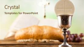  Presentation with holy - Colorful slide deck enhanced with holy communion bread wine backdrop and a cream colored foreground