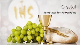  Presentation with holy mass - Presentation theme having holy communion elements on white background and a sky blue colored foreground