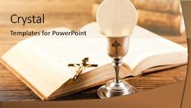  Presentation with holy - Slides consisting of angry intense young man with smartphone in hand he closed his eyes and clenched his fist background and a dark gray colored foreground