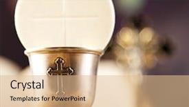  Presentation with first communion - PPT theme having holy communion background and a coral colored foreground