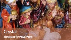  Presentation with baby christmas - Beautiful presentation design featuring holy family and jesus backdrop and a red colored foreground