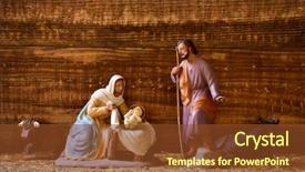  Presentation with saint joseph - Colorful PPT theme enhanced with holy family child jesus backdrop and a tawny brown colored foreground