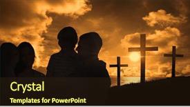  Presentation with sky holy - Slide deck featuring holy family jesus - mother and father carrying children background and a wine colored foreground