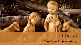  Presentation with saint joseph - Audience pleasing PPT theme consisting of holy family the child jesus backdrop and a gold colored foreground