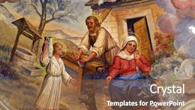  Presentation with family - PPT theme featuring holy family background and a tawny brown colored foreground
