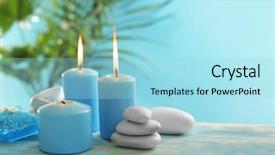  Presentation with blue fire - Colorful slide deck enhanced with holy fire - blue candles with spa salt backdrop and a arctic colored foreground