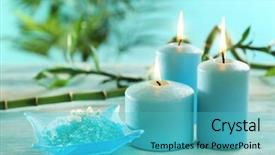  Presentation with blue fire - Audience pleasing slide deck consisting of holy fire - blue candles with spa salt backdrop and a teal colored foreground