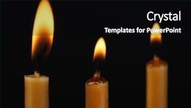  Presentation with candles - PPT theme with holy fire - burning candles on black background background and a black colored foreground