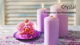  Presentation with flower candles - Beautiful PPT theme featuring holy fire - spa salt with flower backdrop and a soft green colored foreground