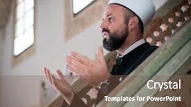  Presentation with mosque - Presentation theme with holy friday - imam in mosque background and a tawny brown colored foreground
