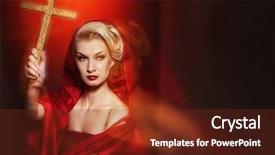  Presentation with cross - Presentation theme having holy ghost - attractive blond lady background and a tawny brown colored foreground
