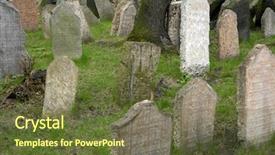  Presentation with old jewish cemetery - Slide set having holy ghost - old jewish cemetery in prague background and a tawny brown colored foreground