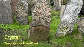  Presentation with old jewish cemetery - Colorful theme enhanced with holy ghost - old jewish cemetery in prague backdrop and a tawny brown colored foreground