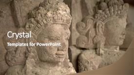  Presentation with bali statue - Colorful PPT layouts enhanced with holy ghost - statue of hindu deamon bali backdrop and a coral colored foreground